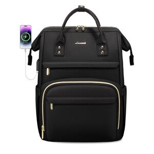 Black Backpack with USB Charging Port
